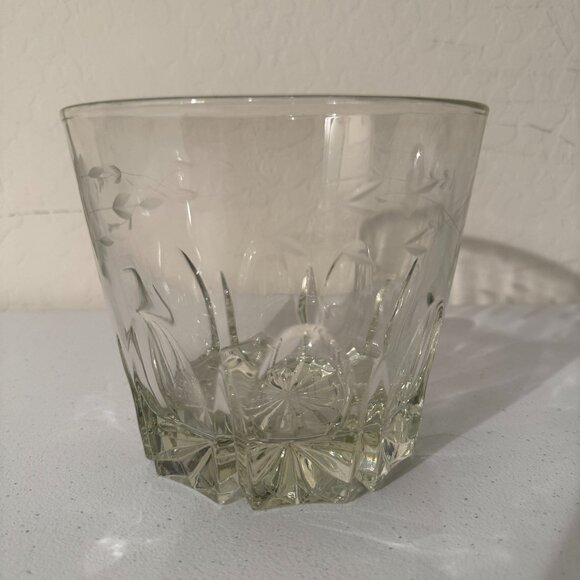 Vintage Glass Dish | Etched Floral Design - Picture 1 of 3